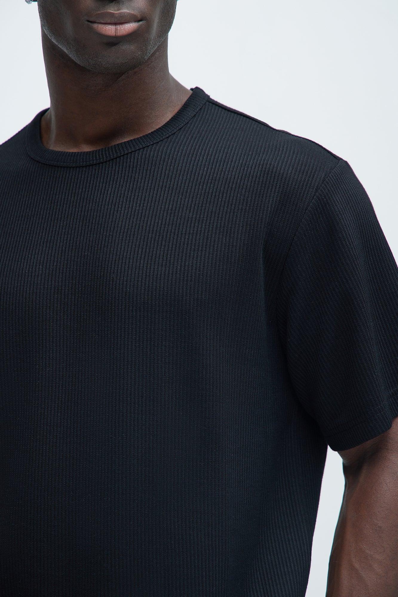 Kalel Textured Relaxed Short Sleeve Tee - Black Product Image