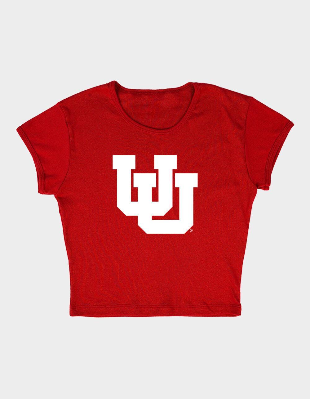THE UNIVERSITY OF UTAH Distressed Primary Logo Womens Baby Rib Tee Product Image