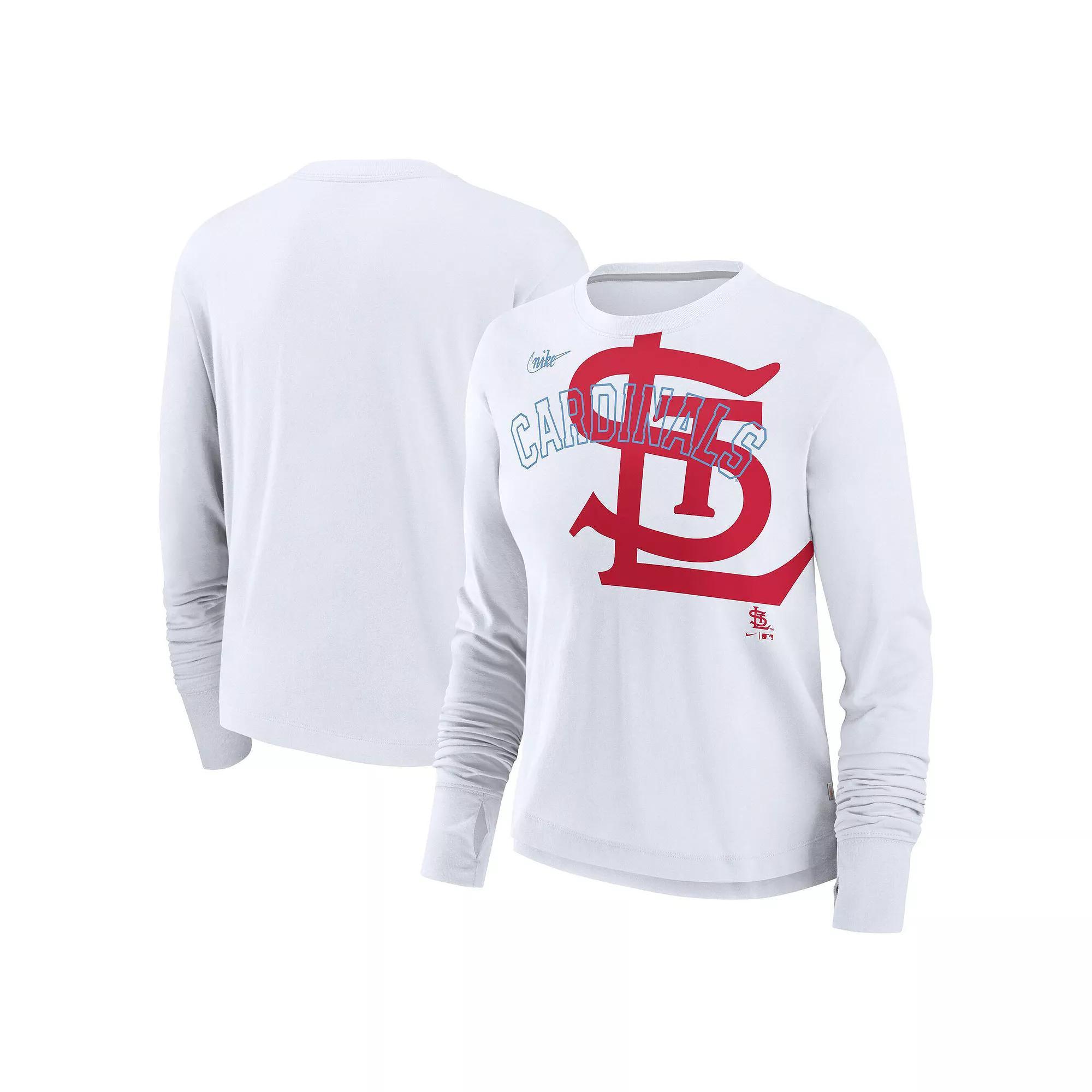 Women's Nike White St. Louis Cardinals Cooperstown Collection Long Sleeve T-Shirt, Size: XS Product Image