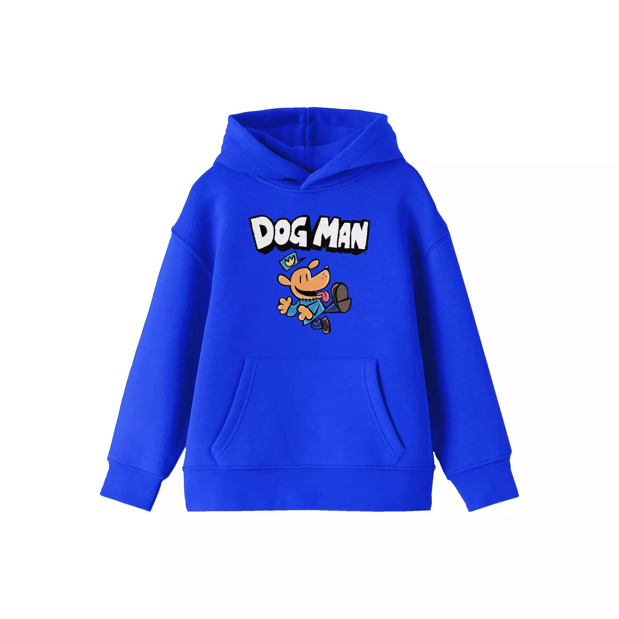 Boys Dog Man Character and Logo Hoodie, Boy's, Size: Medium, Blue Product Image
