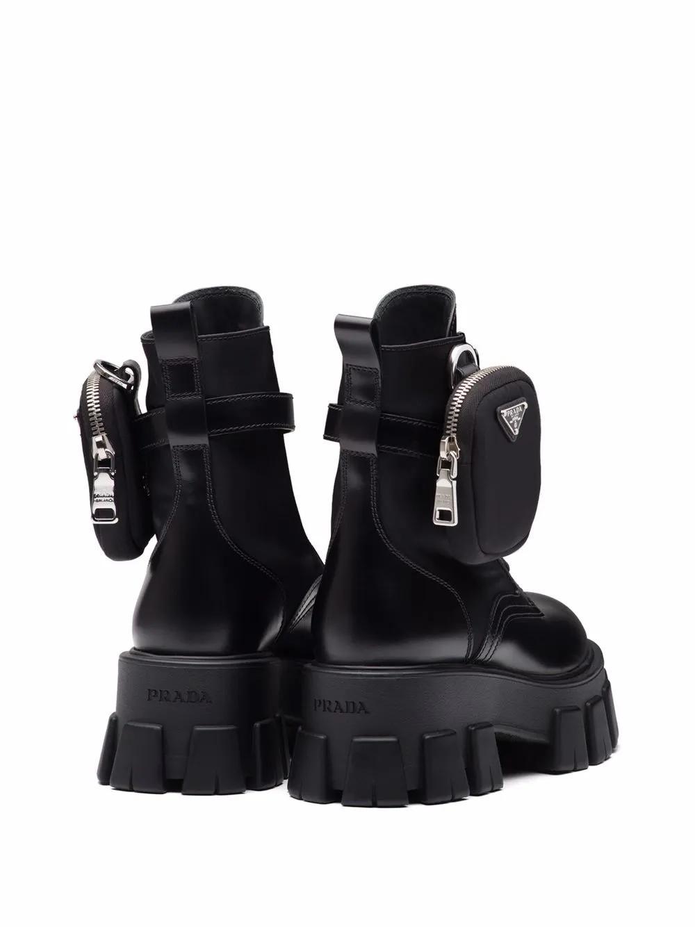 Monolith pouch-detail leather boots Product Image