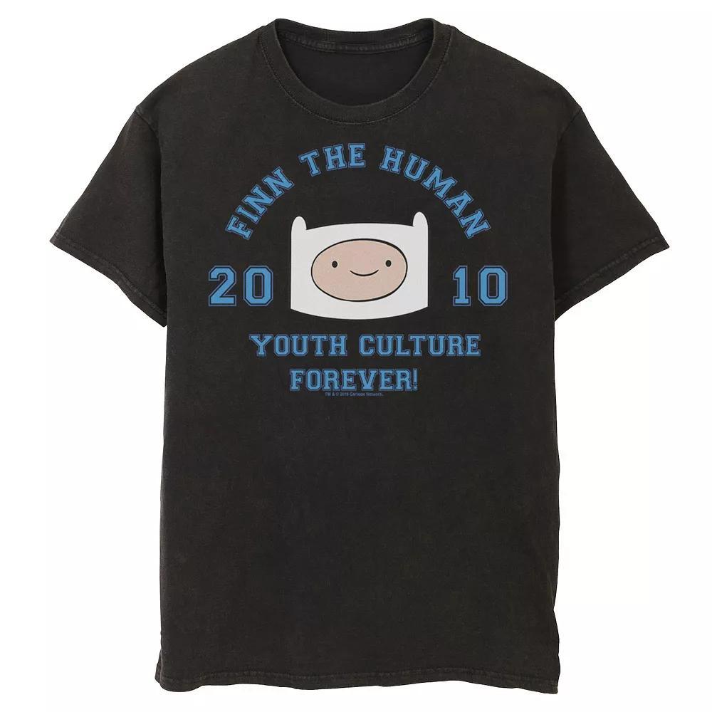 Men's Adventure Time Finn The Human Youth Culture Forever Graphic Tee, Size: 3XL, Athletic Grey Product Image