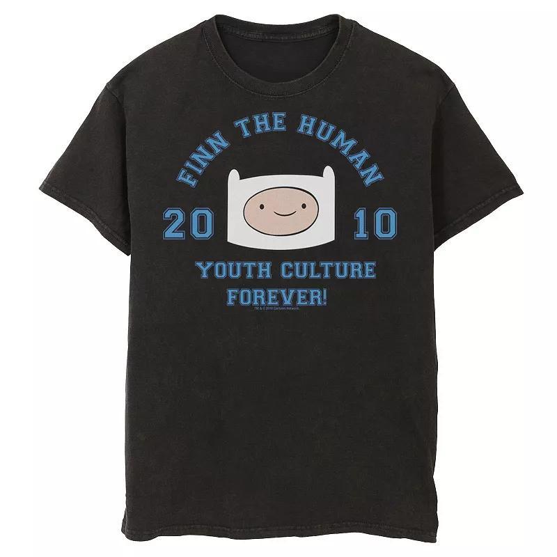 Men's Adventure Time Finn The Human Youth Culture Forever Graphic Tee, Size: 3XL, Athletic Grey Product Image