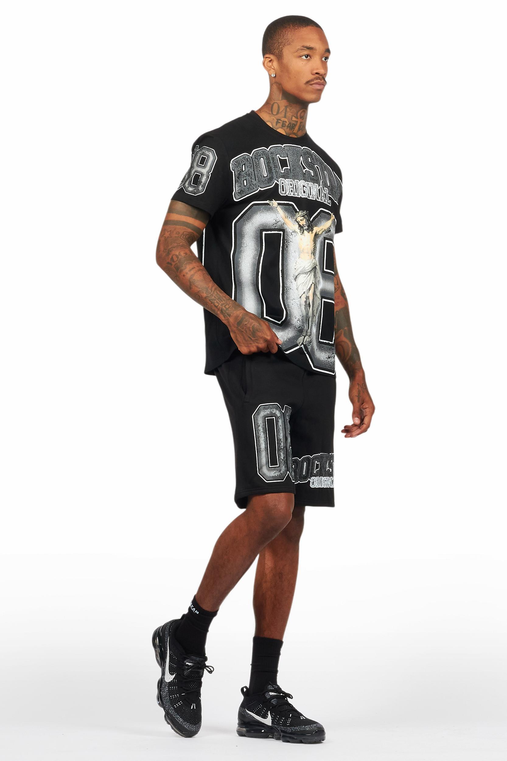 Fields Black/Grey T-Shirt Short Set Male Product Image