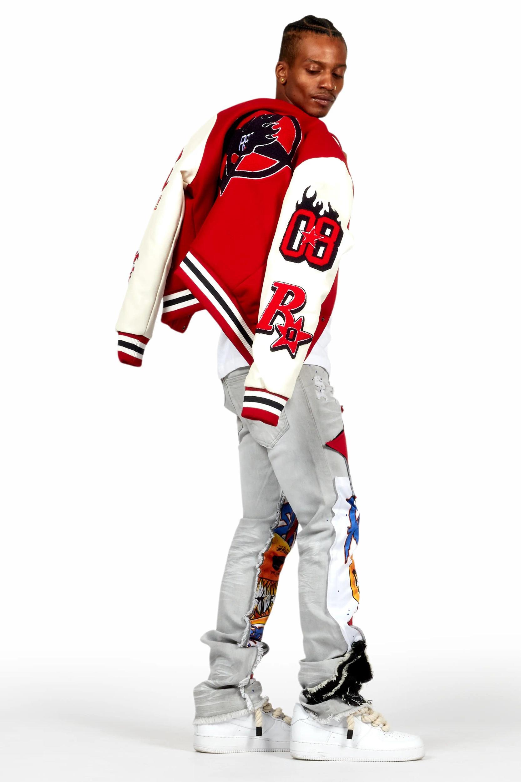 Sherniqua Red Oversized Varsity Jacket Female Product Image