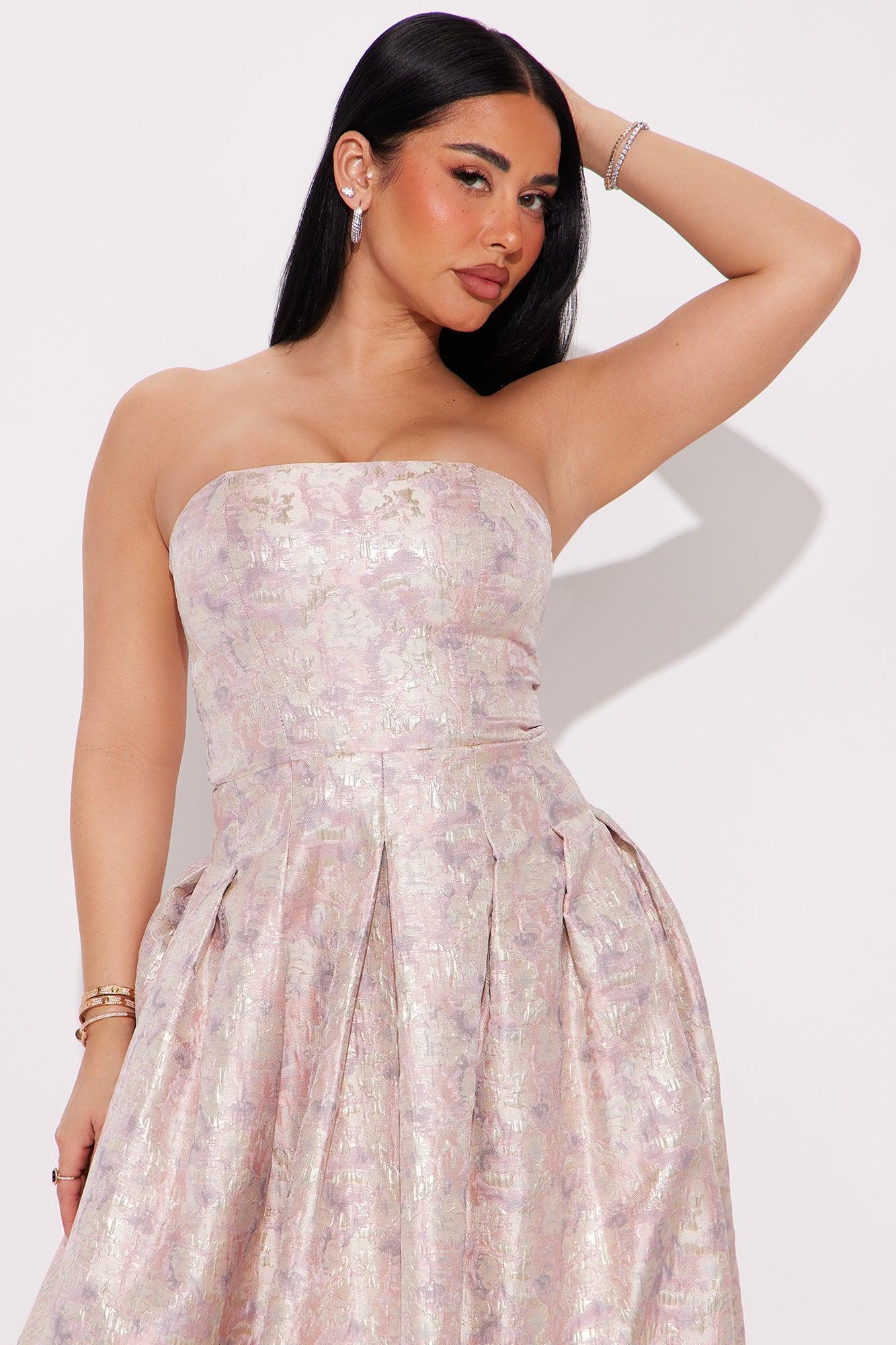 Stephanie Jacquard Gown - Mauve/combo Product Image