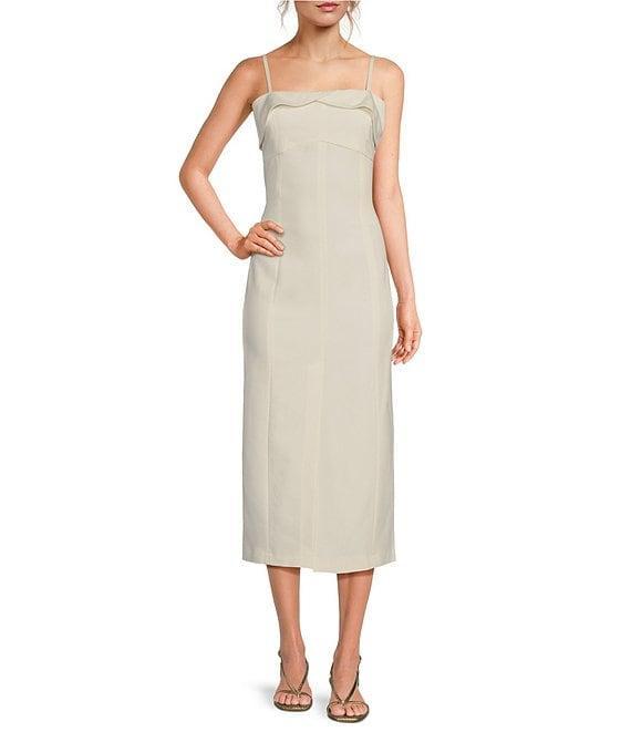 IRO Zyra Woven Square Neck Sleeveless Midi Dress Product Image
