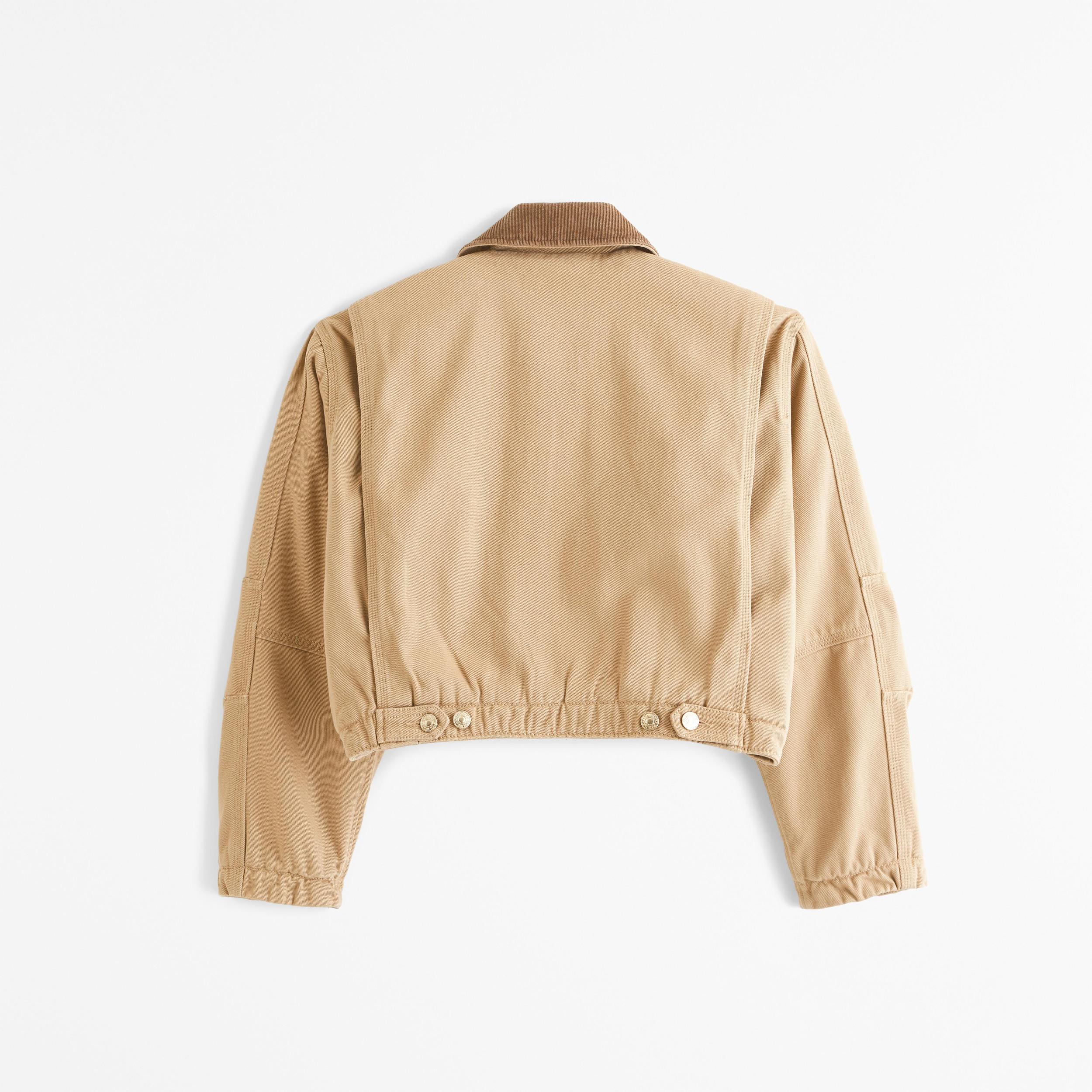 Cropped Twill Workwear Jacket Product Image