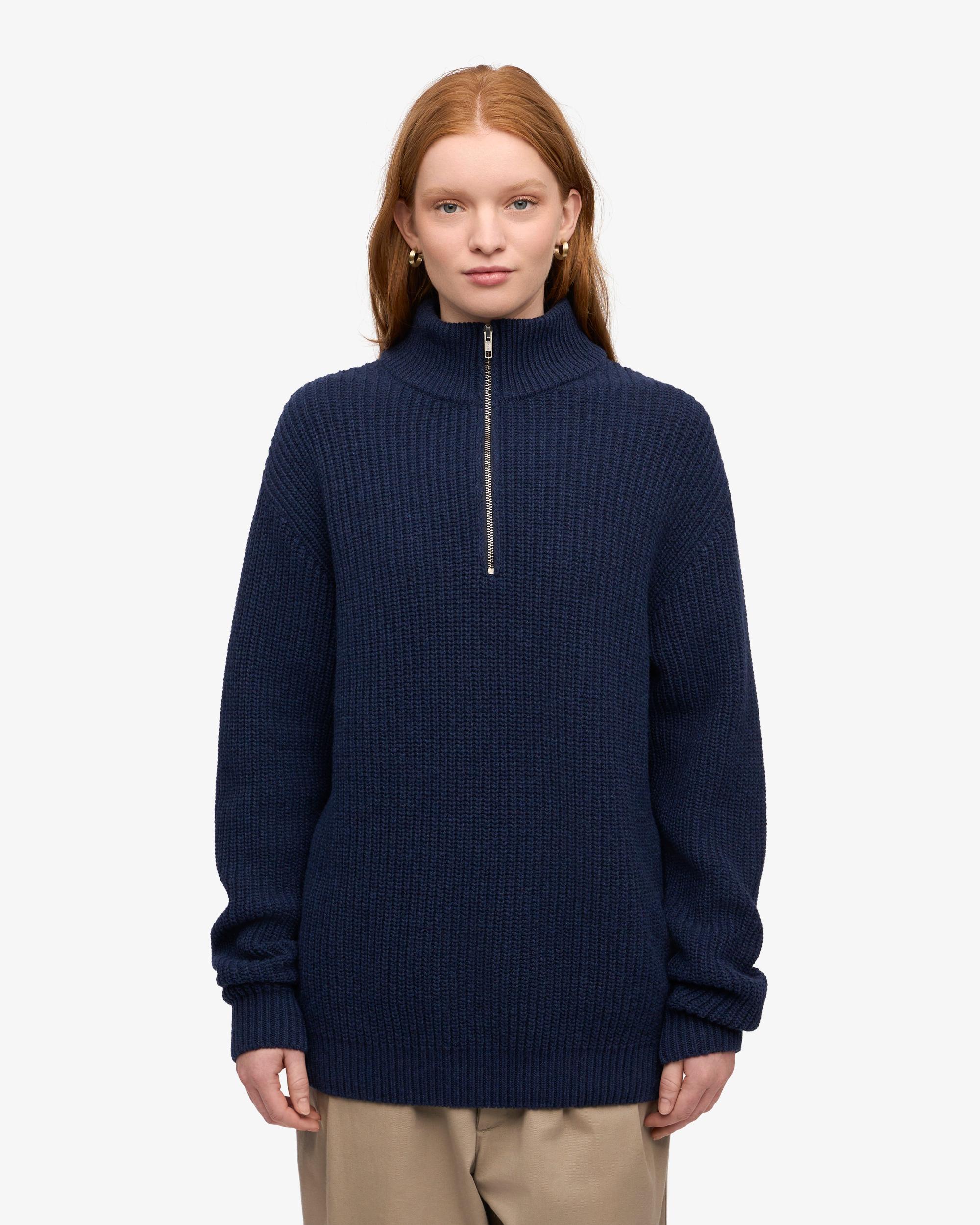 Merino Quarter Zip - Coffee Brown Product Image