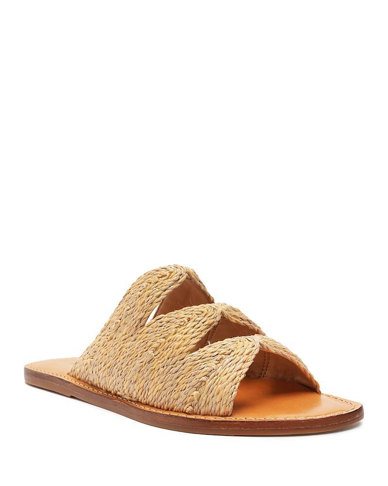 Ivy Raffia Flat Slide Sandals Product Image