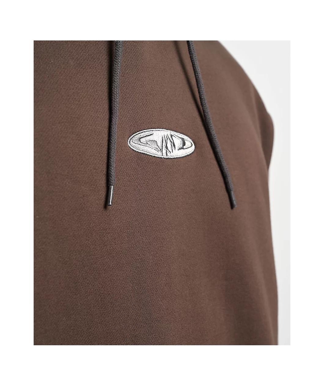 WKND Fishbone Emblem Brown & Black Hoodie Product Image