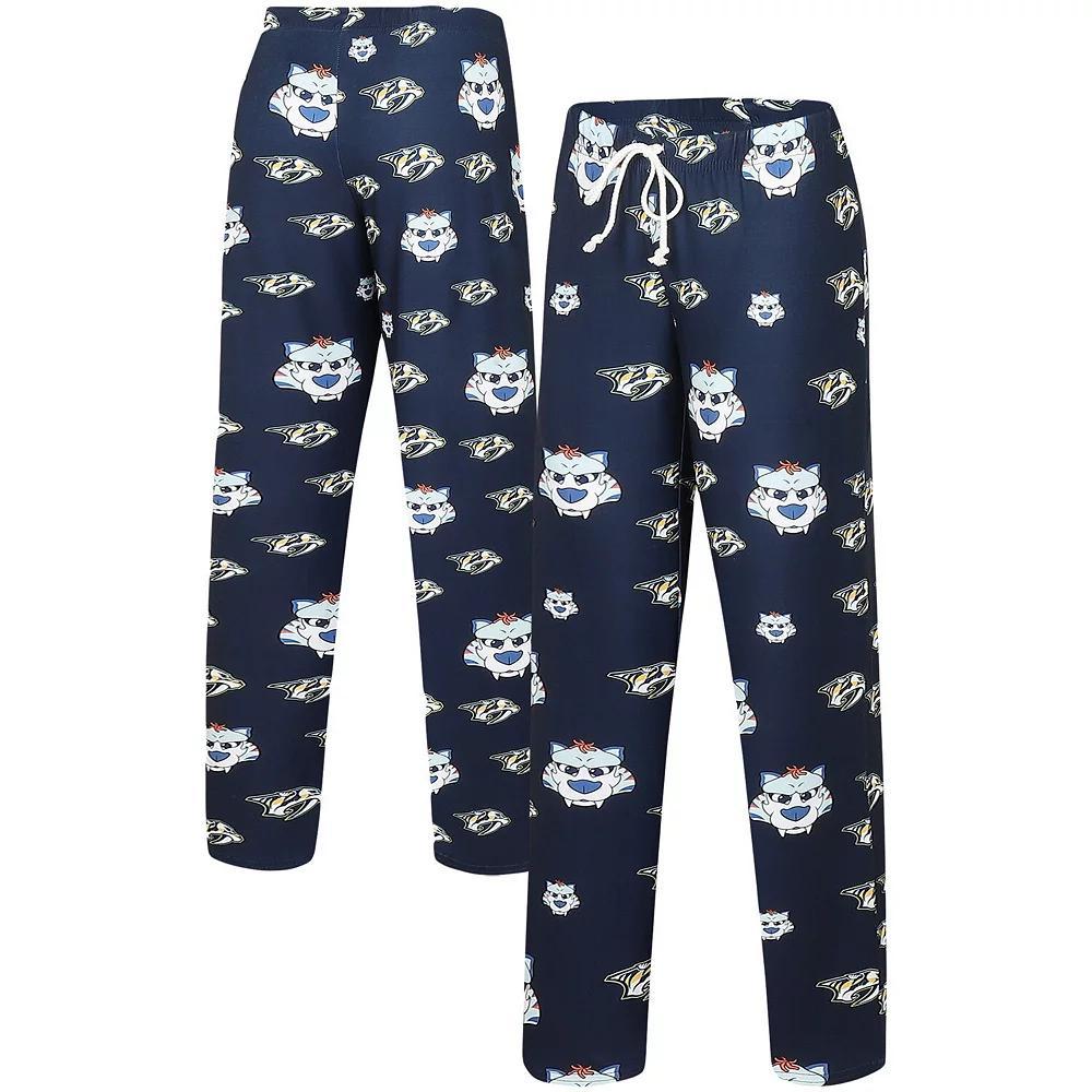 Women's Concepts Sport Navy Nashville Predators Gauge Allover Print Knit Sleep Pants, Size: Small, Pdt Blue Product Image