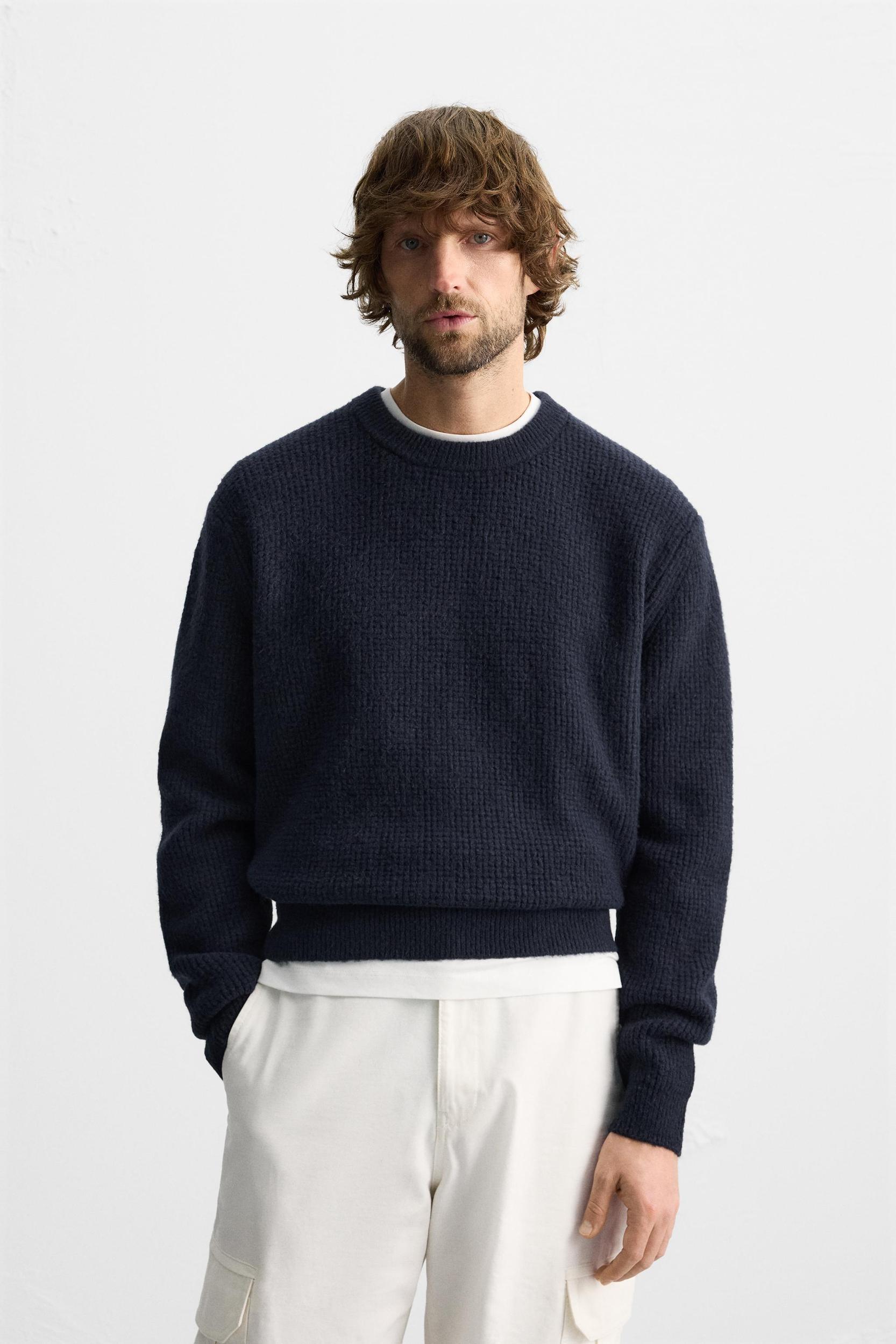 TEXTURED CHECK SWEATER Product Image