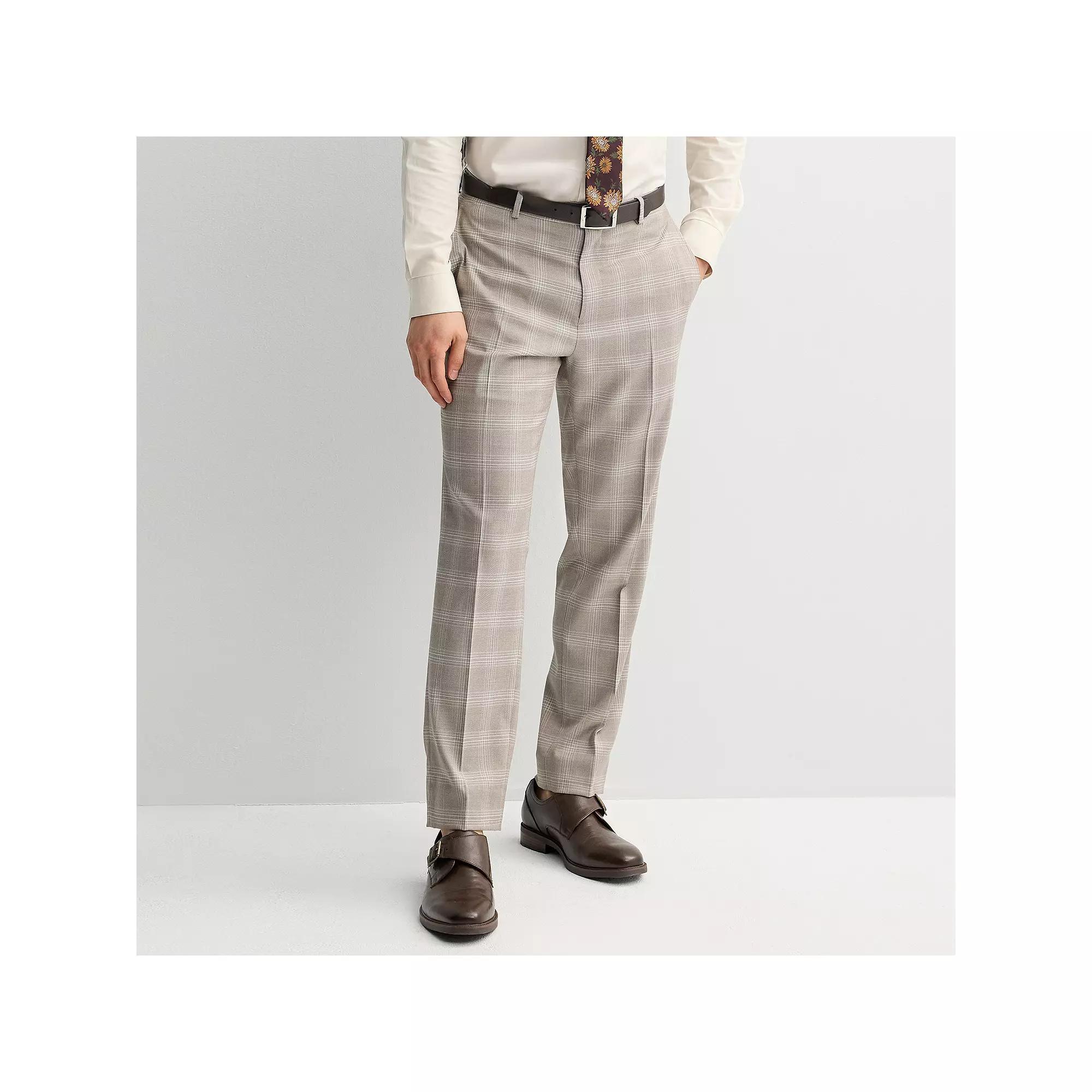 Men's Apt. 9® Premier Flex Performance Extra-Slim Washable Suit Pants, Size: 32 X 32, Plaid Product Image