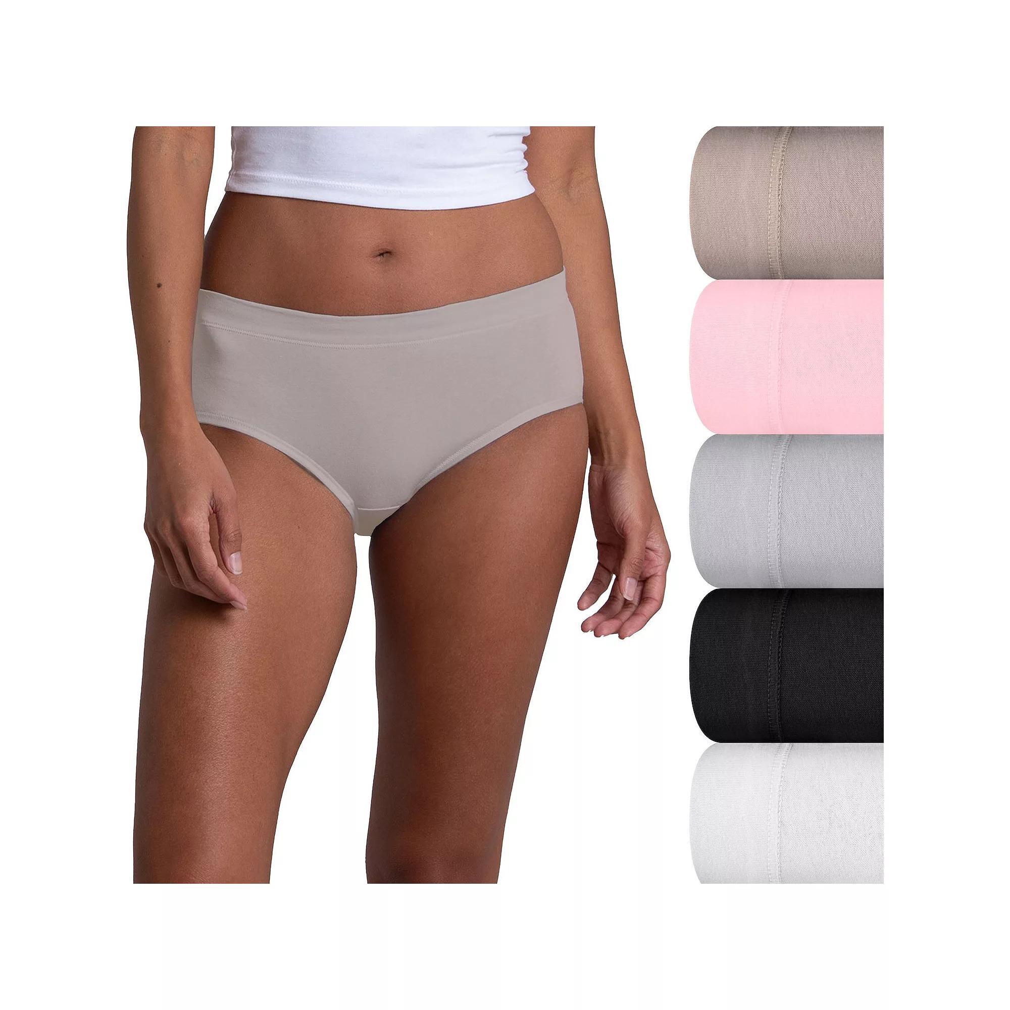 Women's Fruit of the Loom® 360 Stretch Low-Rise 5-pack Brief Panty 5DCSSLB, Size: 8, Cashmere Pack Product Image
