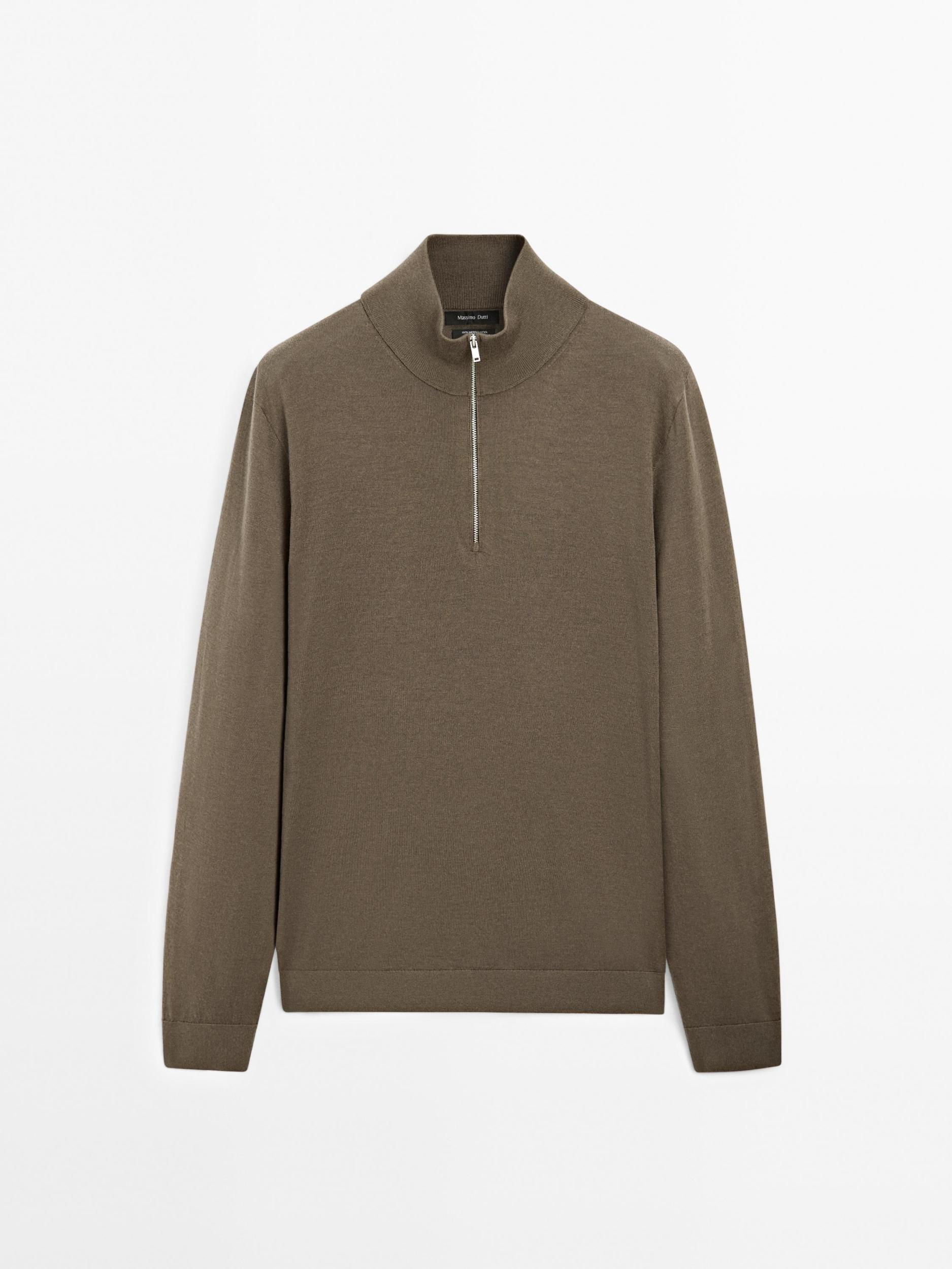 Quarter-zip knit sweater Product Image