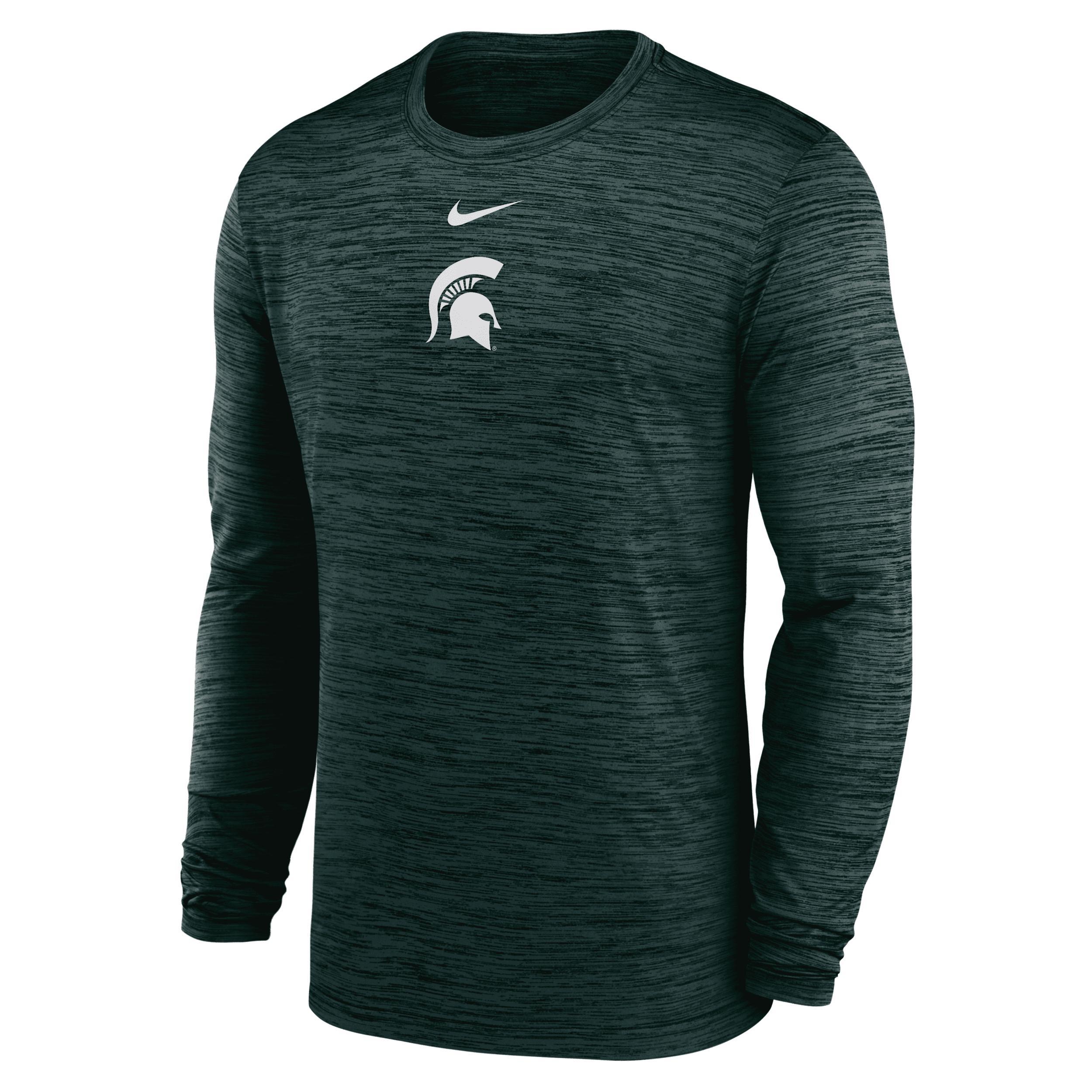 Michigan State Sideline Velocity Nike Men's Dri-FIT College Long-Sleeve T-Shirt Product Image