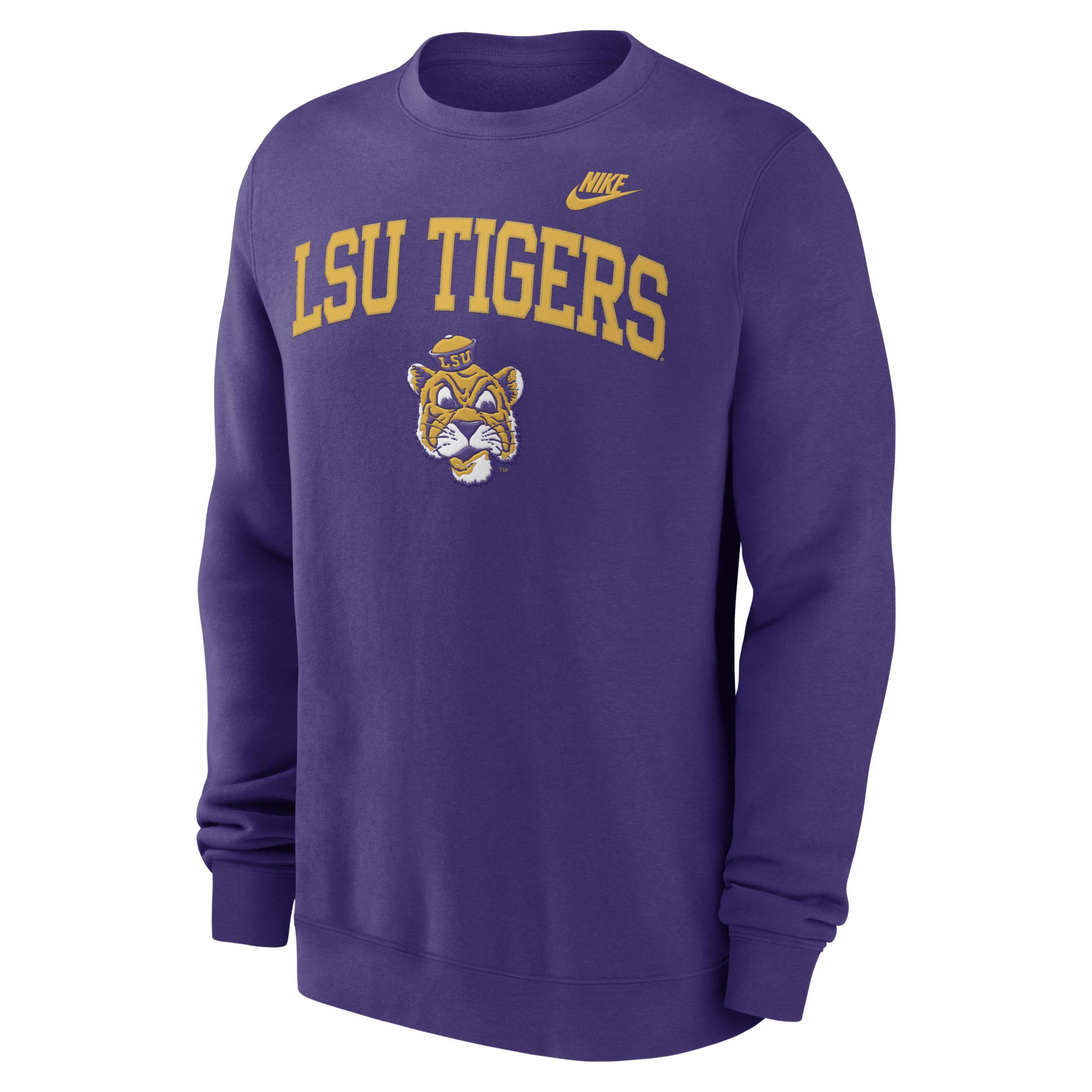LSU Tigers Legacy Classic Arch Over Logo Nike Men's College Pullover Crew Product Image