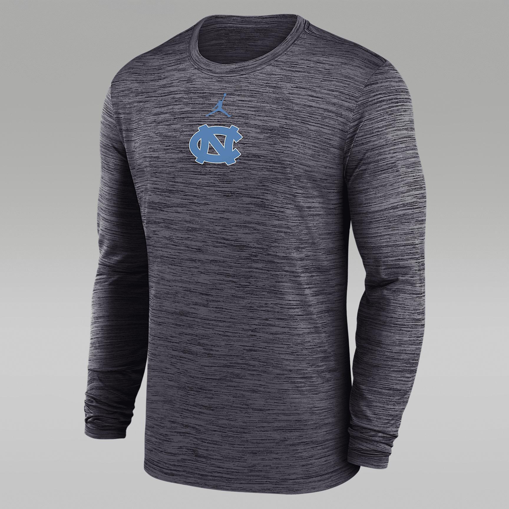 North Carolina Sideline Velocity Men's Jordan Brand Dri-FIT College Long-Sleeve T-Shirt Product Image