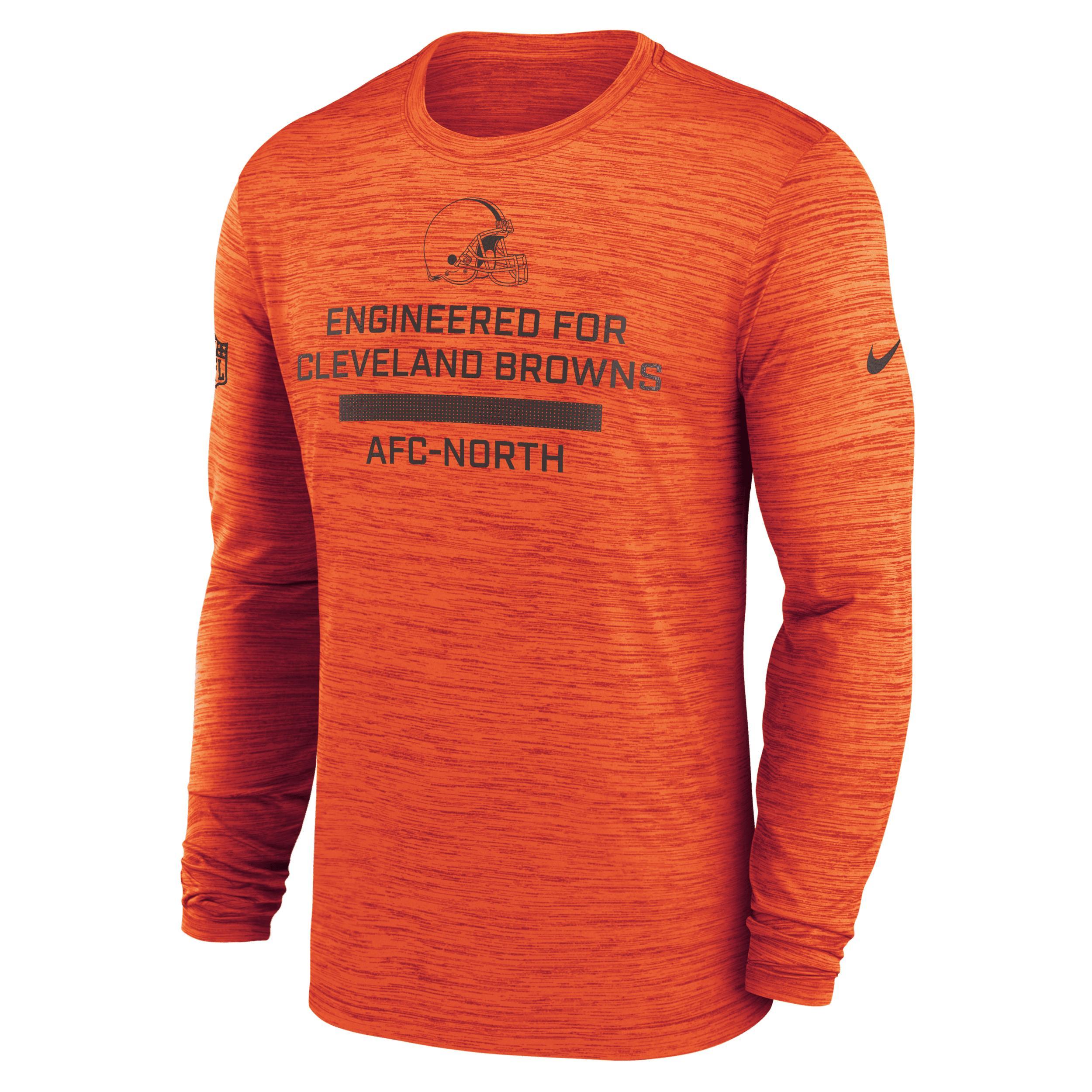 Cleveland Browns Sideline Team Issue Velocity Nike Men's Dri-FIT NFL Long-Sleeve T-Shirt Product Image