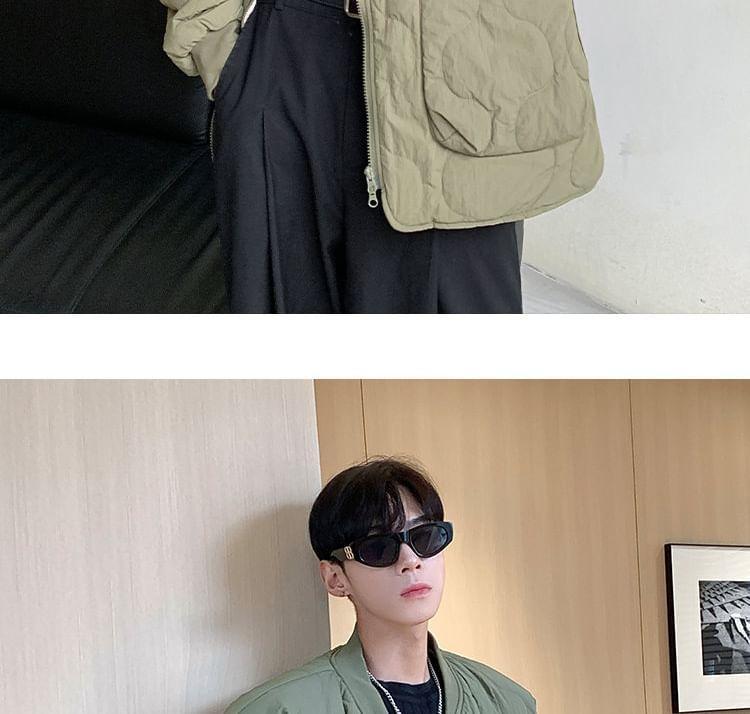 Quilted Plain Zip-Up Jacket Product Image