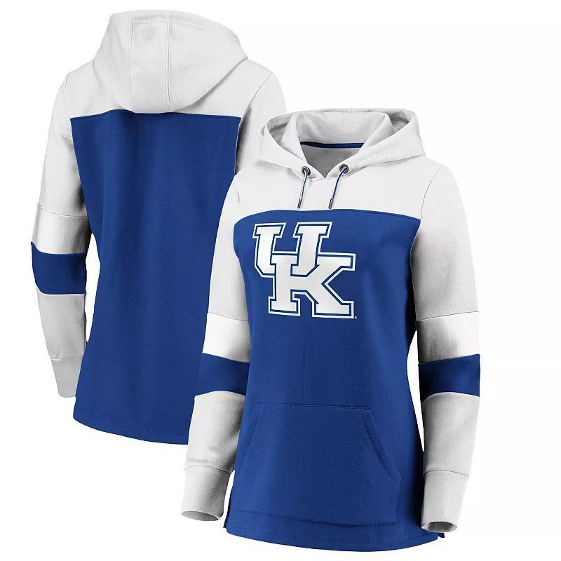 Womens Royal Kentucky Wildcats Plus Size Color-Block Pullover Hoodie Product Image
