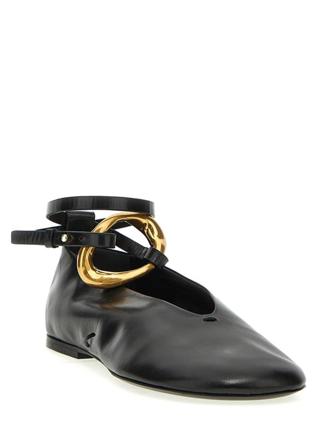 Leather Ballet Flats In Black Product Image