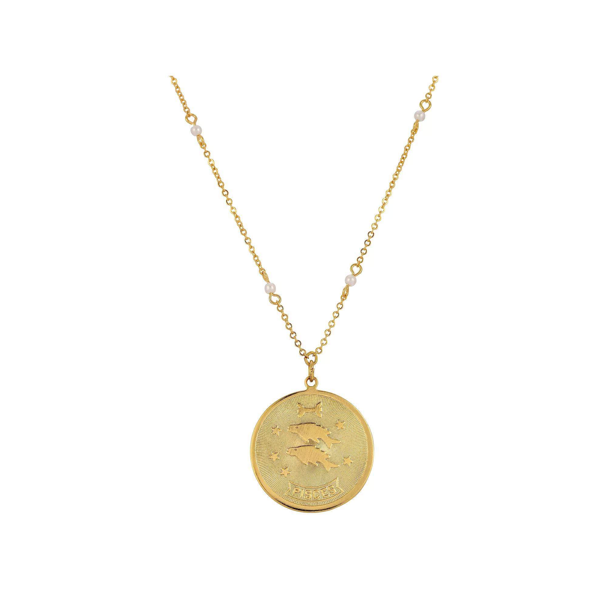 1928 Gold-tone Sagittarius Pendant Necklace, Womens, July Product Image