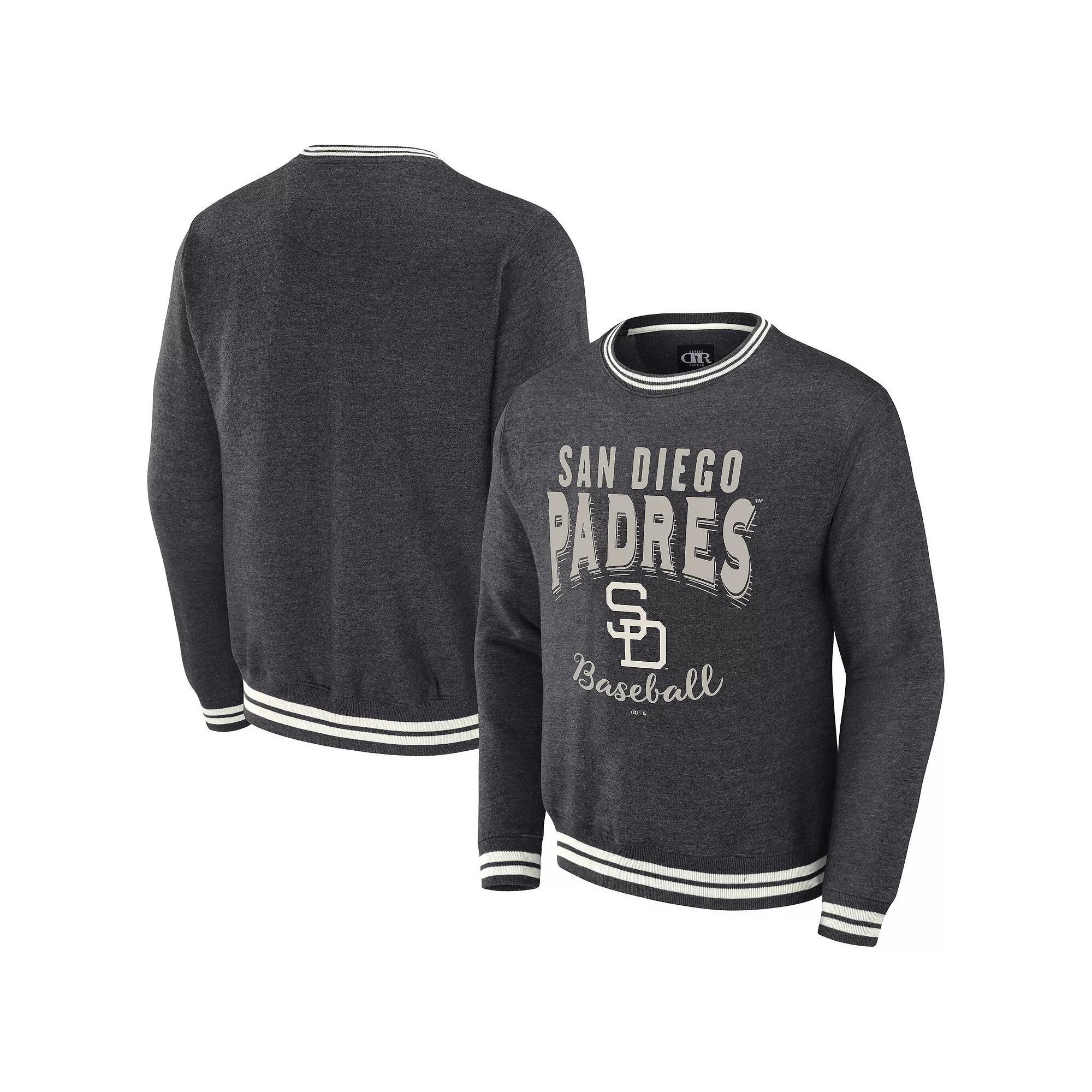 Men's Darius Rucker Collection by Fanatics  Heather Charcoal San Diego Padres Vintage Pullover Sweatshirt, Size: Medium Product Image