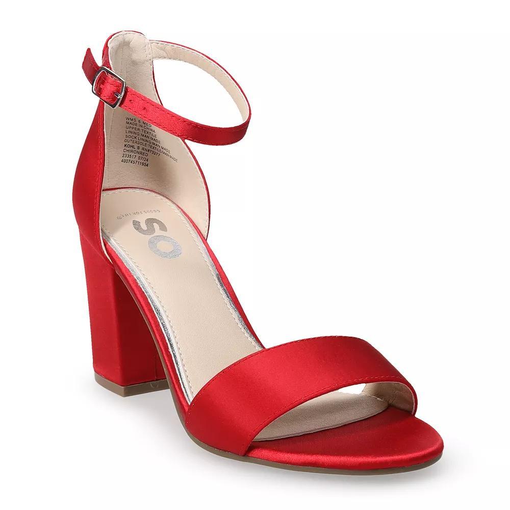SO® Women's Heeled Dress Sandals, Size: 8.5, Red Product Image