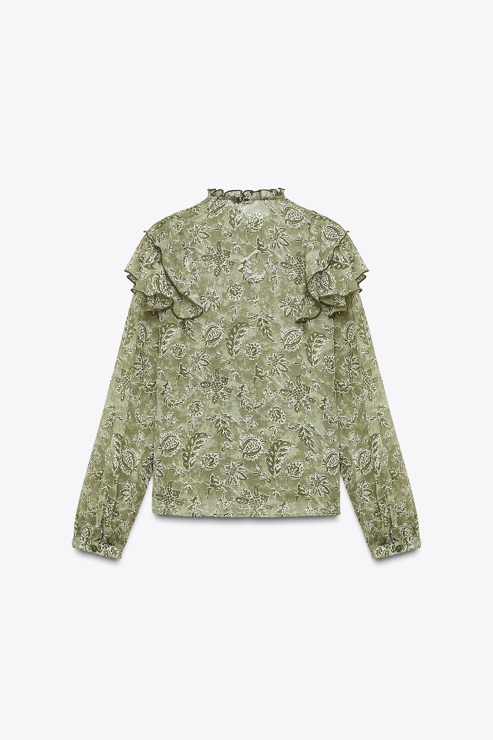 RUFFLED PRINT BLOUSE Product Image