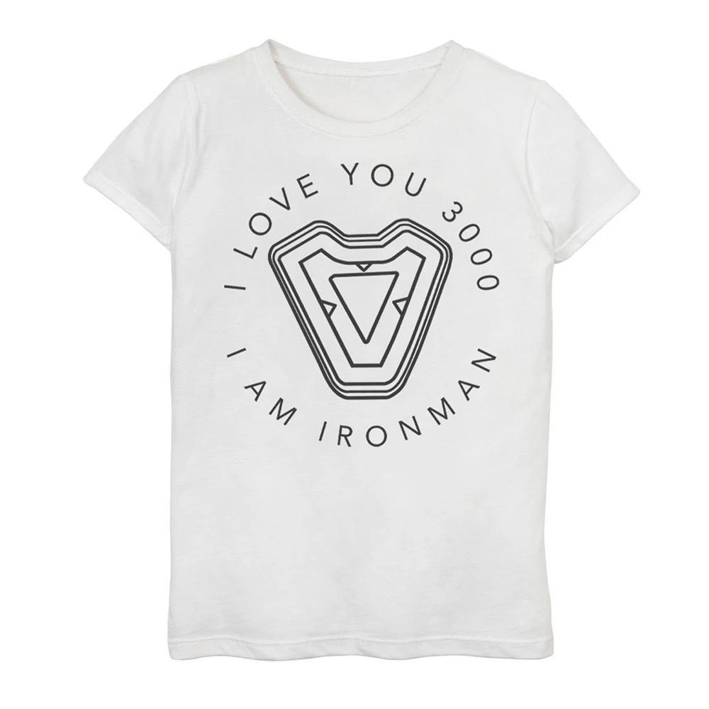 Girls 7-16 Marvel Avengers Endgame Iron Man I Love You 3000 Quote Circle Tee, Girls Product Image