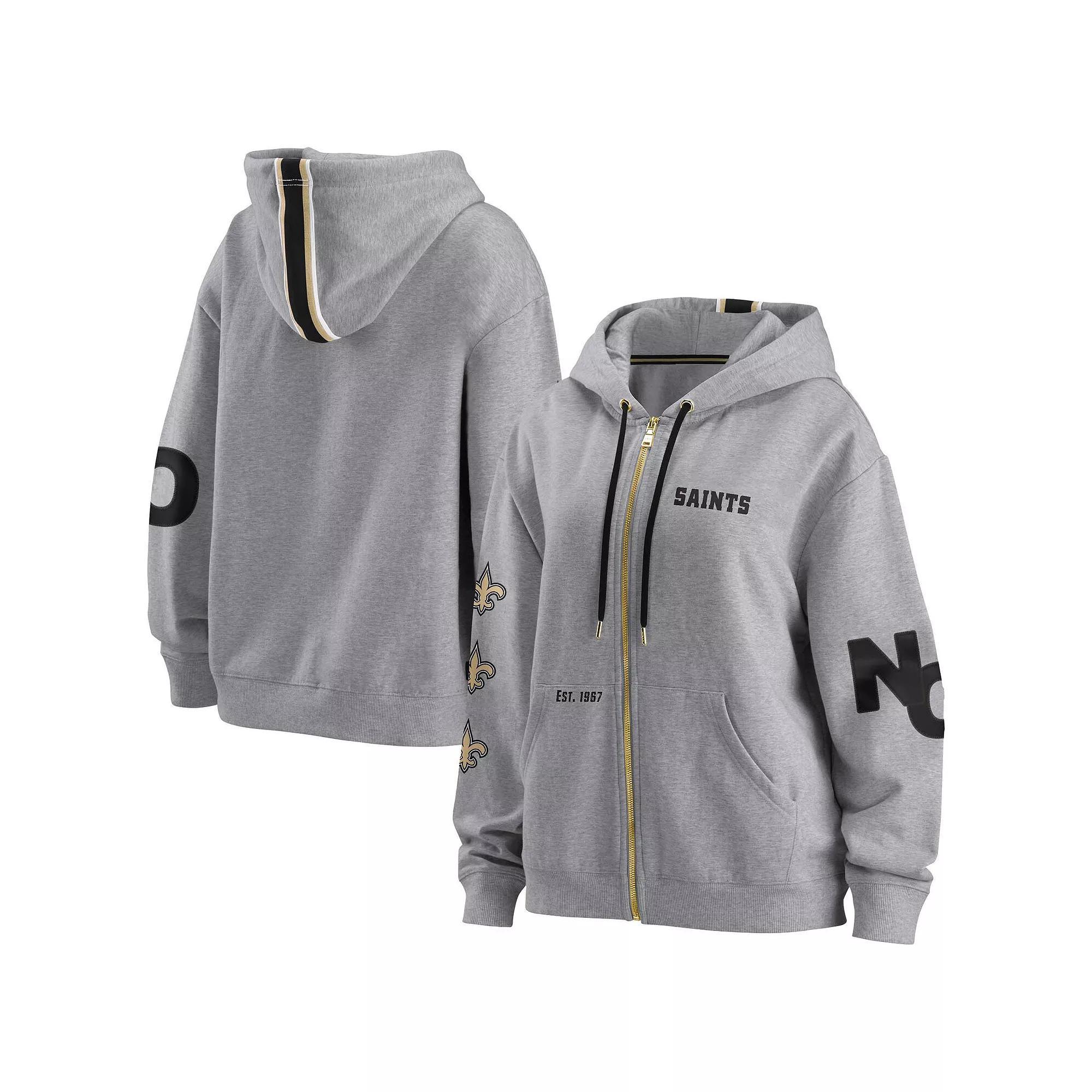 Women's WEAR by Erin Andrews Gray Seattle Seahawks Full-Zip Hoodie, Size: XS, Grey Product Image