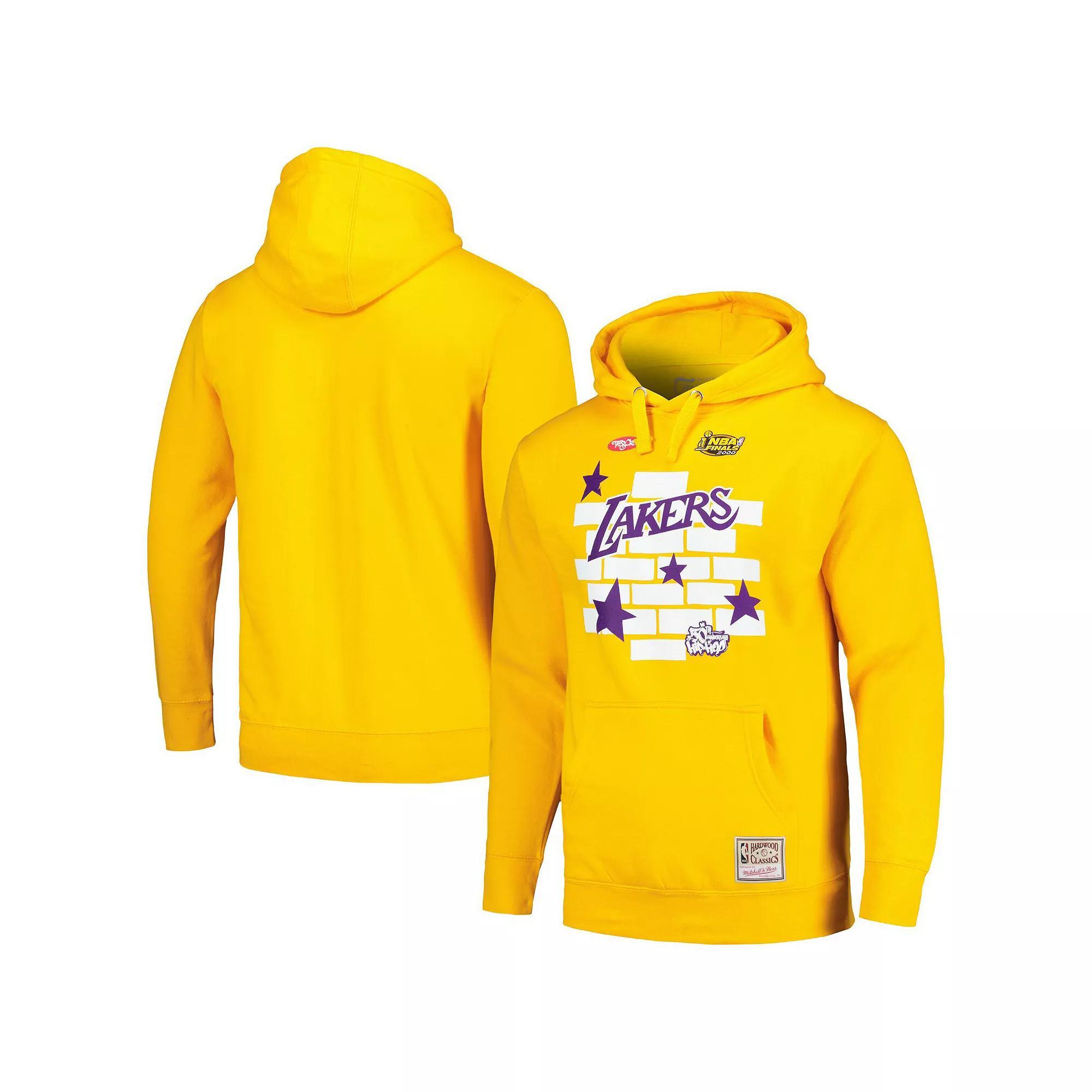 Men's Mitchell & Ness x Tats Cru Gold Los Angeles Lakers Hardwood Classics Brick Pullover Hoodie, Size: XL Product Image