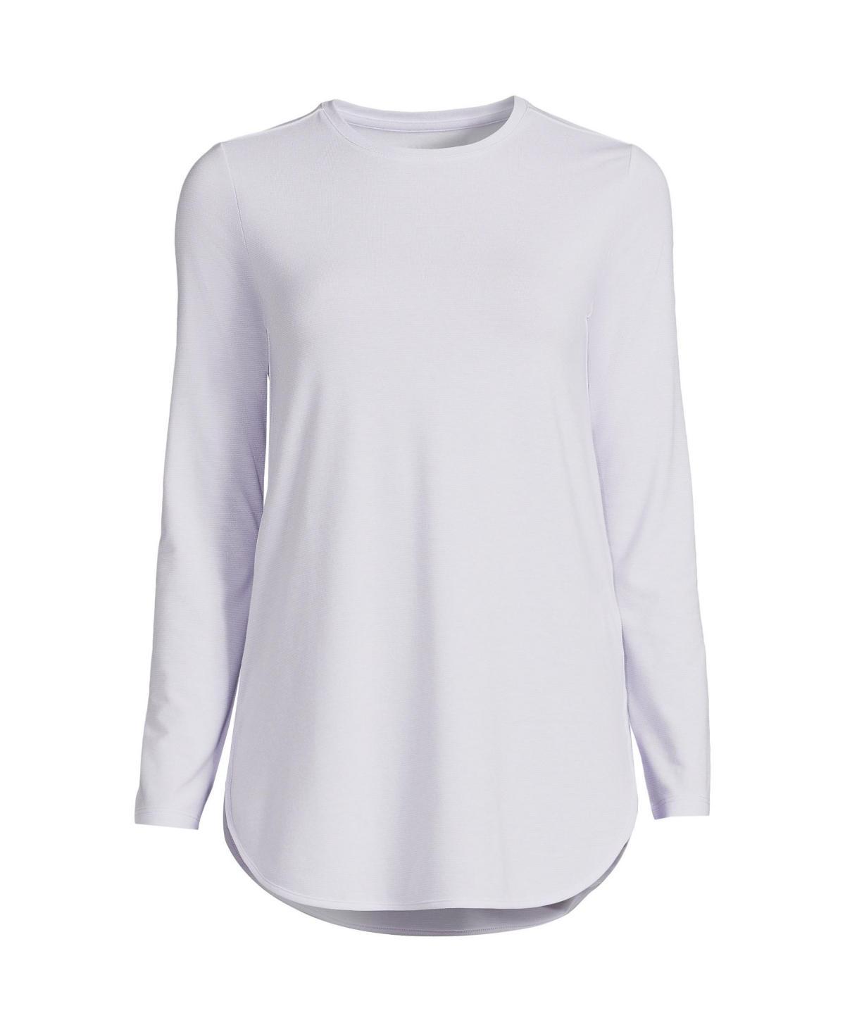 Women's Lands' End Moisture-Wicking Long Sleeve Tunic, Size: XS, Black Pinstripe Product Image