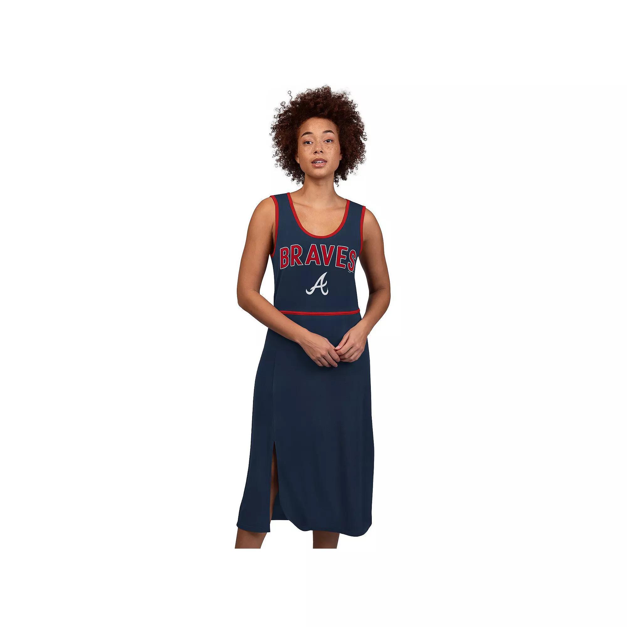 Women's G-III 4Her by Carl Banks Navy Atlanta Braves Center Field Maxi Dress, Size: Small, Blue Product Image