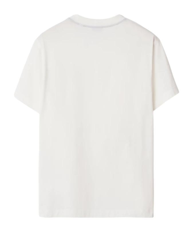 White Embroidered T-Shirt Product Image