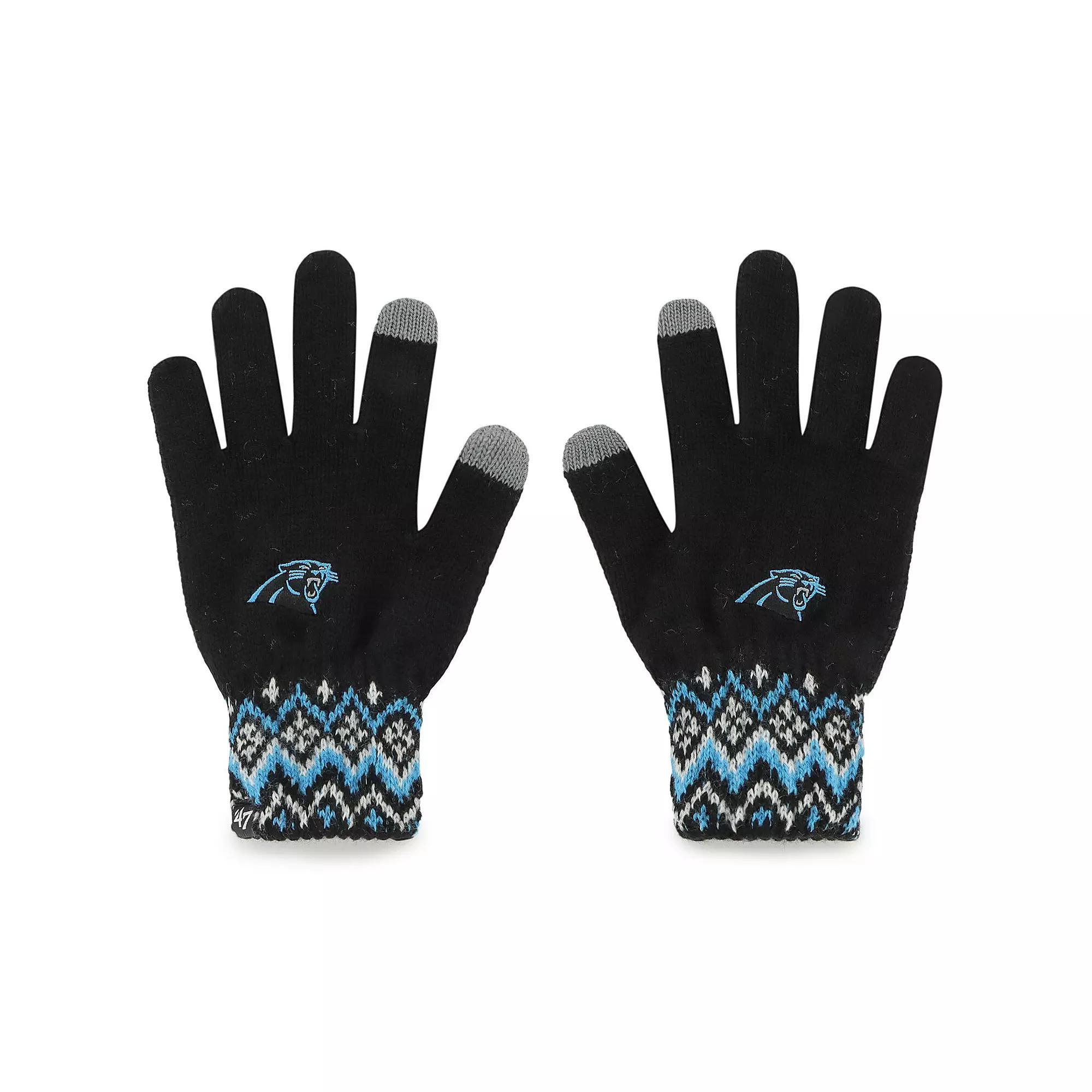 Women's '47 Carolina Panthers Elsa Gloves, Team Product Image