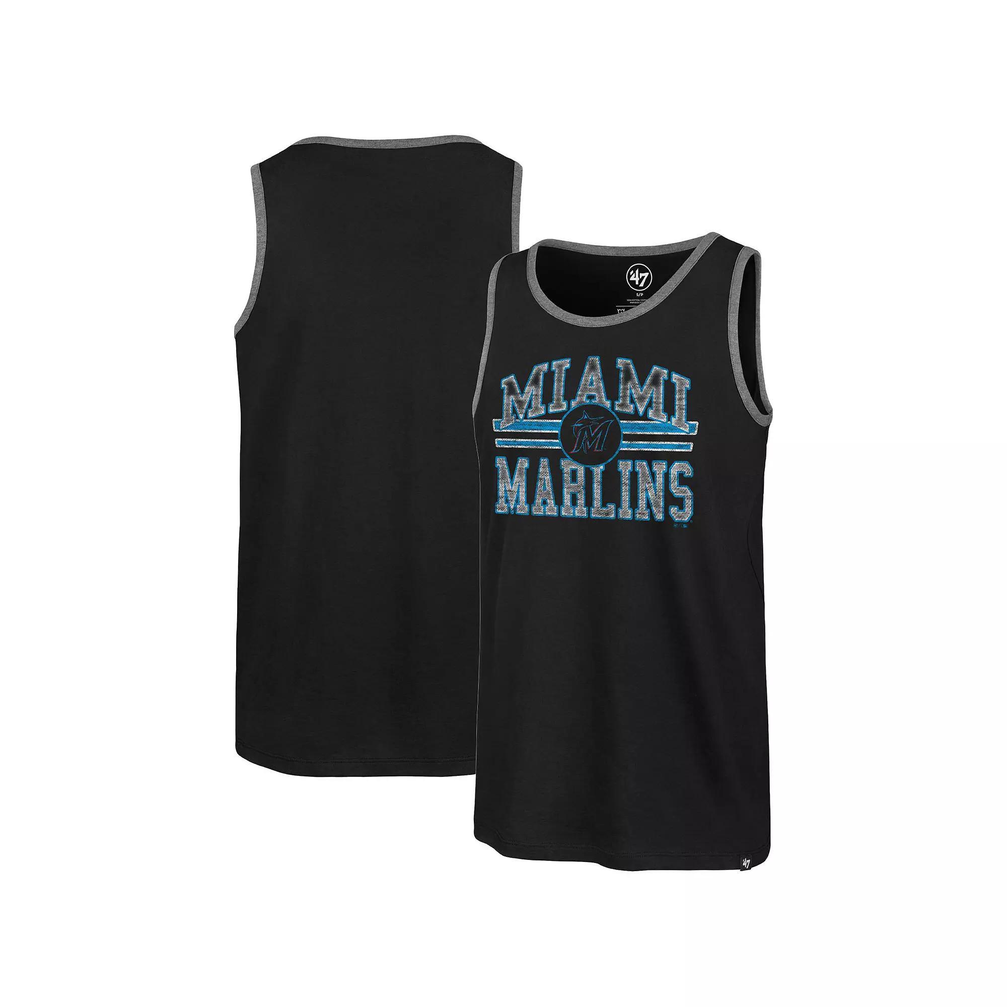 Men's '47 Black Miami Marlins Winger Franklin Tank Top, Size: 2XL Product Image