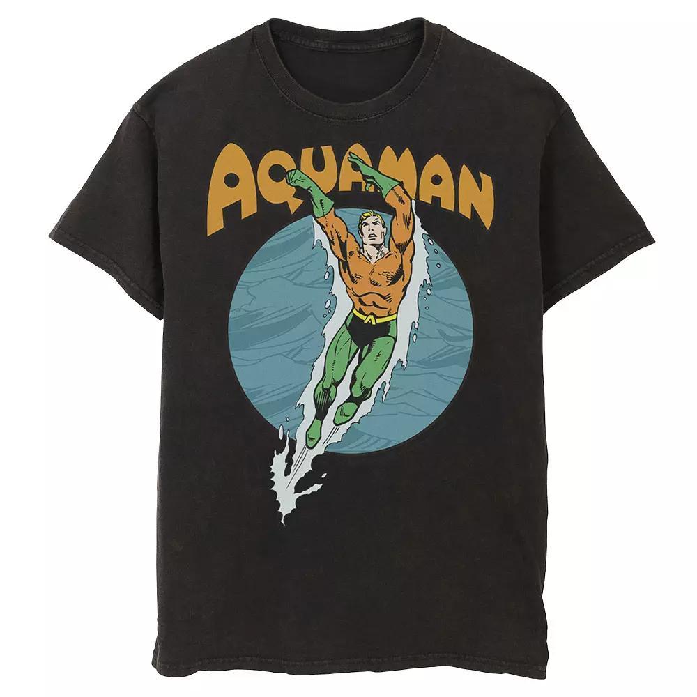 Men's DC Comics Aquaman Swimming Dance Tee, Size: 3XL, Black Product Image