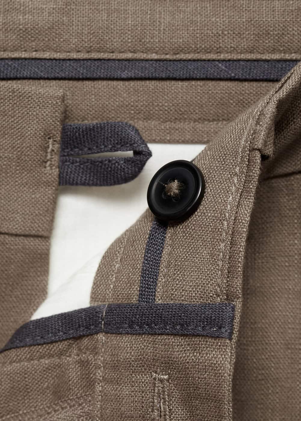 Mango Mens Linen Slim-Fit Pants Product Image