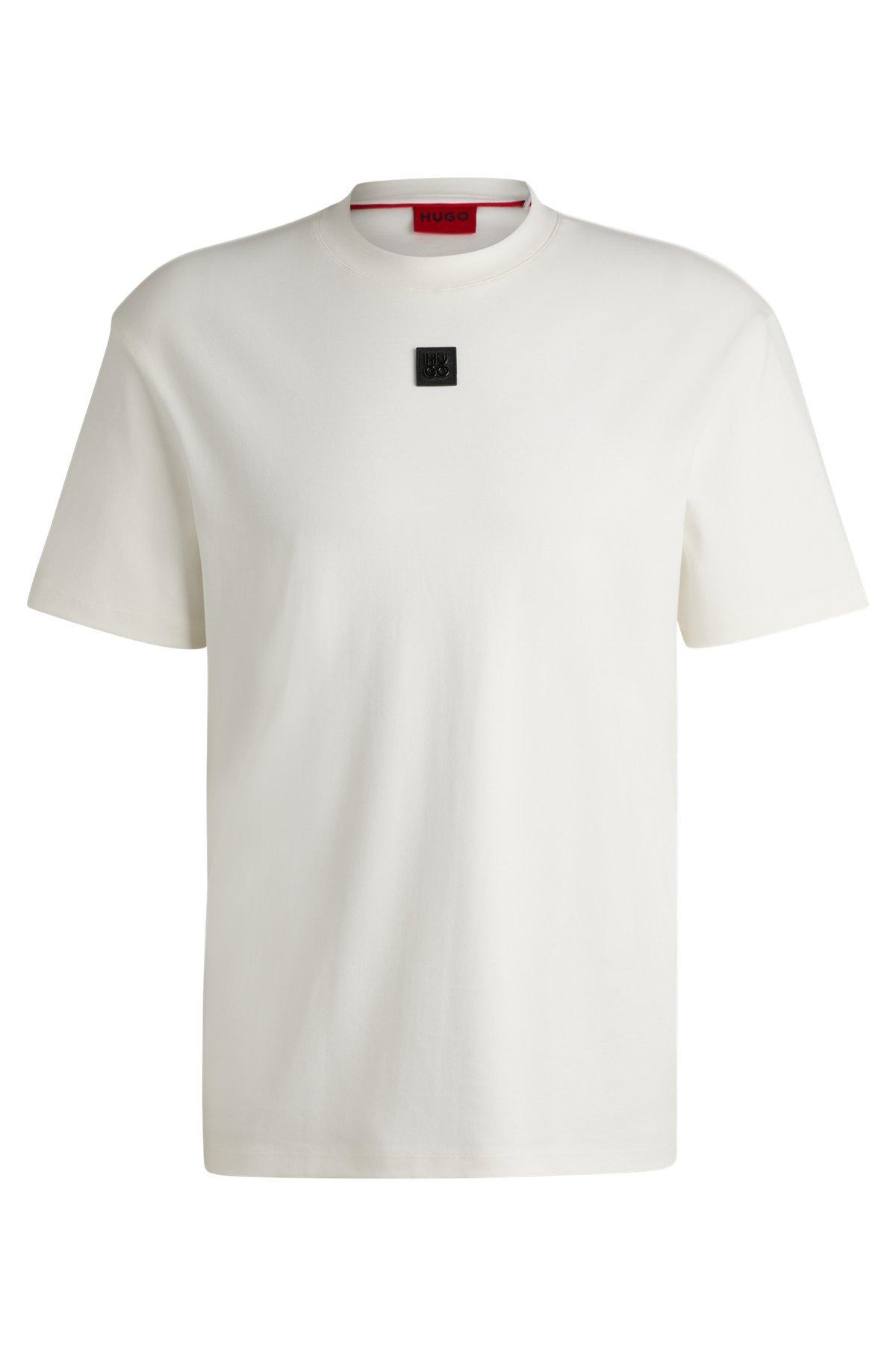 Interlock-cotton regular-fit T-shirt with stacked logo Product Image