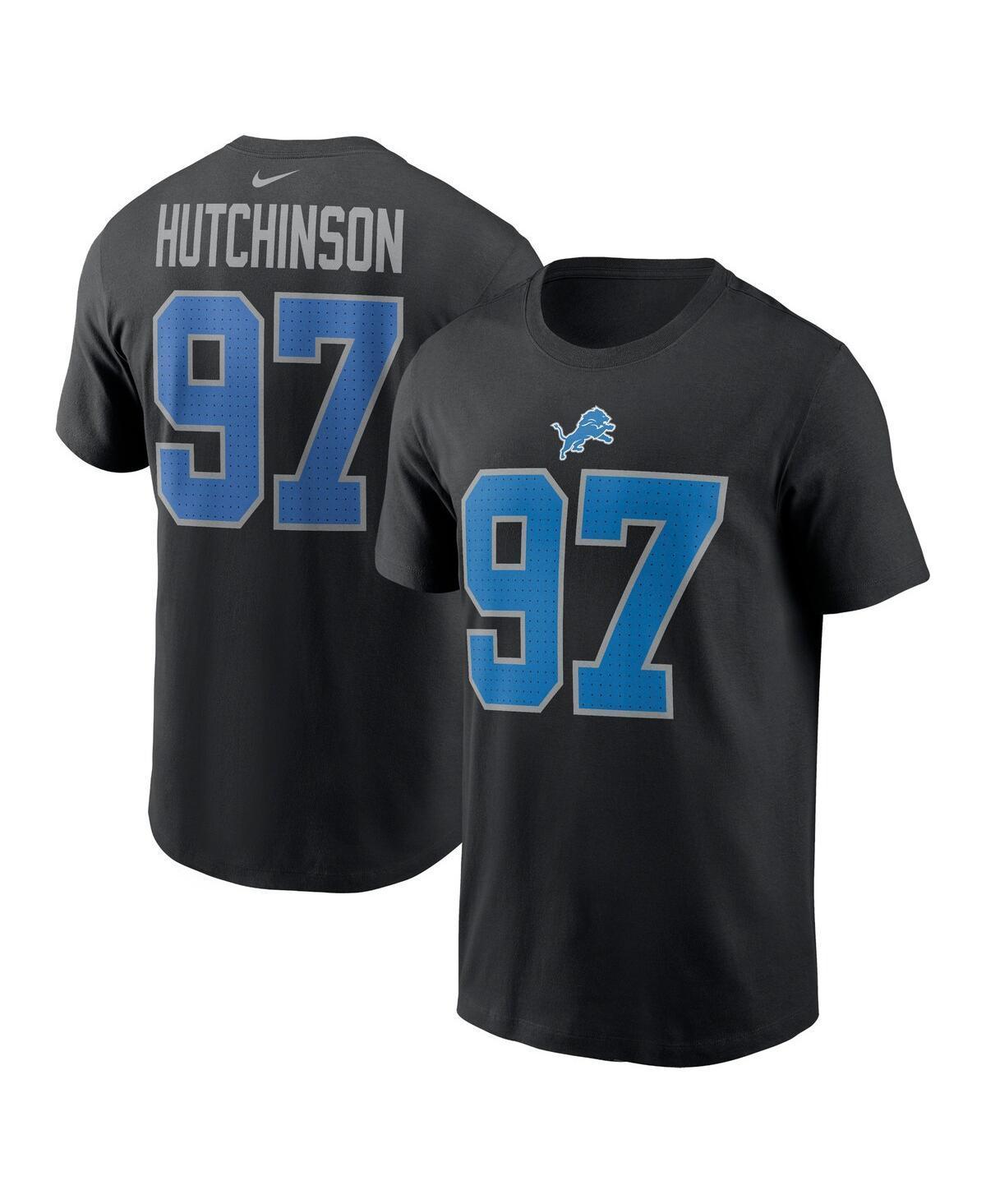 Men's Nike Aidan Hutchinson Black Detroit Lions Player Name & Number T-Shirt, Size: Medium Product Image