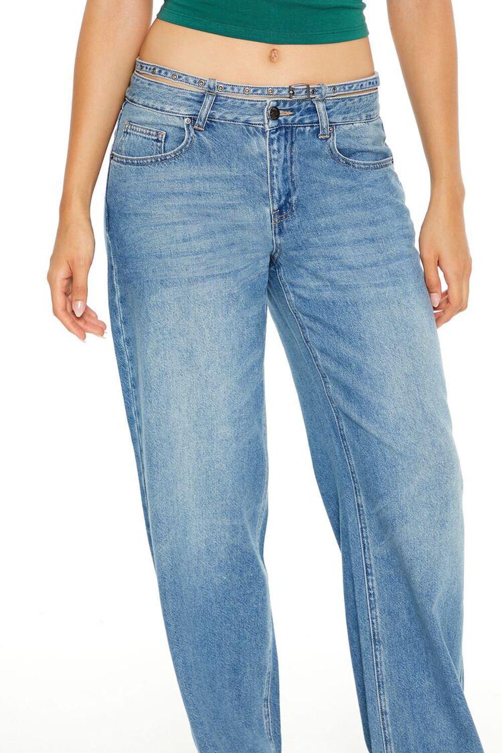 Belted Low-Rise Baggy Jeans | Forever 21 Product Image
