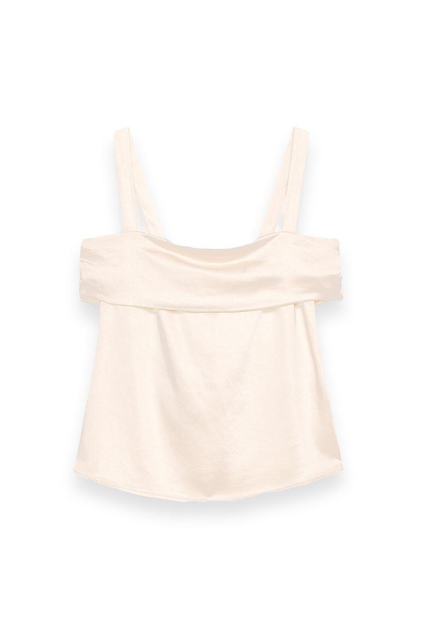 Tie Back Satin Off Shoulder Top Product Image