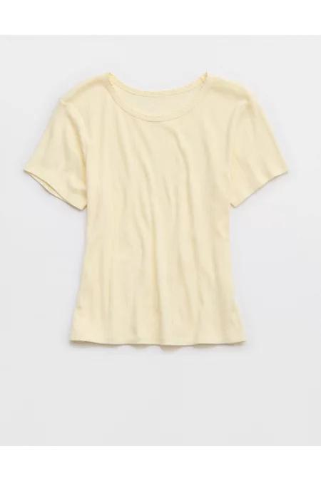 Aerie Off-Duty Pointelle Baby T-Shirt Women's Product Image