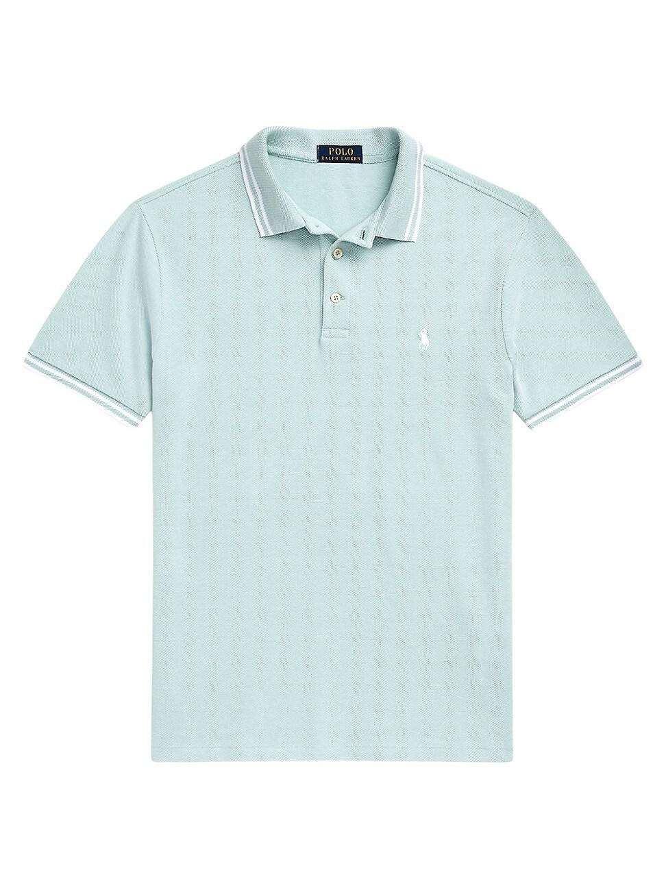 Polo Ralph Lauren Custom Slim Fit Stretch Mesh Polo Shirt (Celadon/White) Men's Short Sleeve Knit Product Image