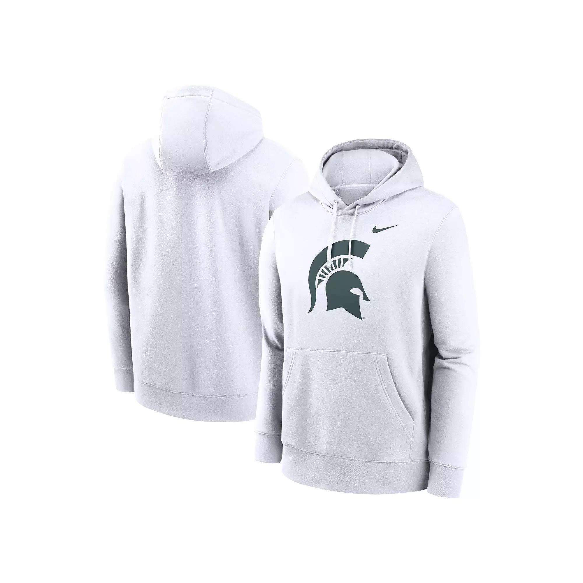 Men's Nike White Michigan State Spartans Primetime Evergreen Club Fleece Pullover Hoodie, Size: 2XL Product Image
