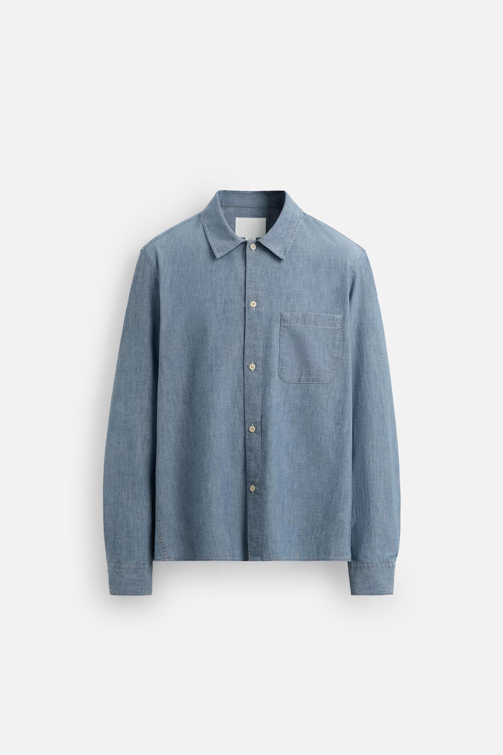 DENIM SHIRT WITH POCKET Product Image