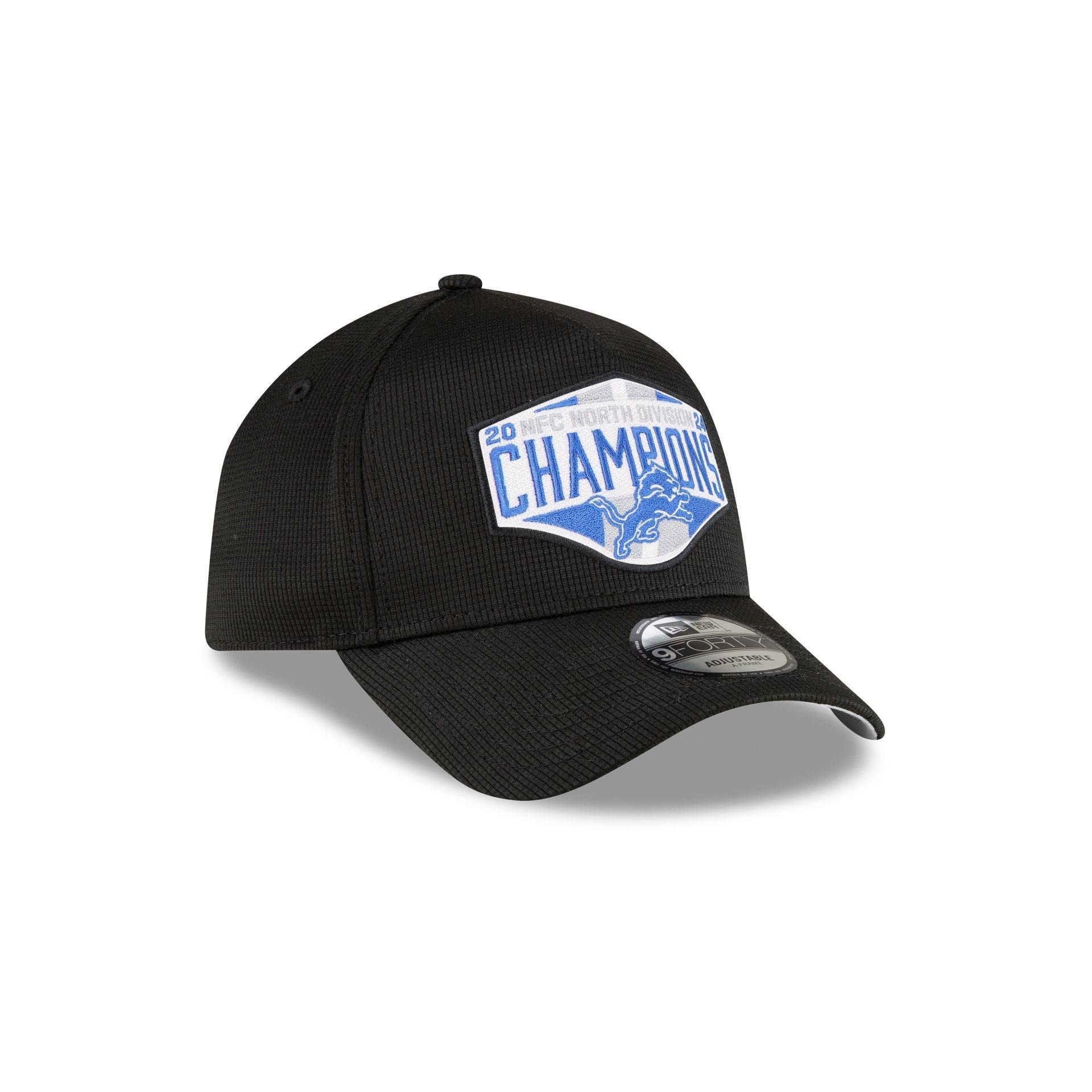 Detroit Lions 2024 Division Champion Locker Room 9FORTY A-Frame Snapback Hat Male Product Image